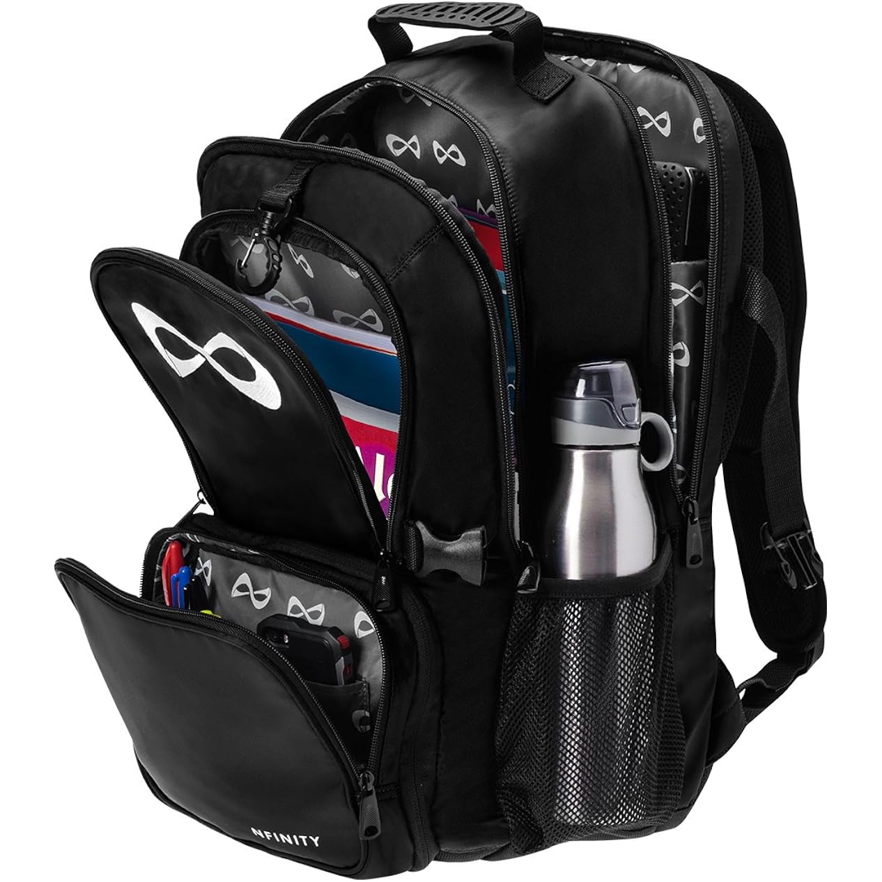 Nfinity Classic Cheer Backpack – Laptop Backpacks With Detachable Pouch | Durable Sports Backpack With Spacious Storage, Lightweight Design Ideal For Travel, Training For Cheerleaders Use