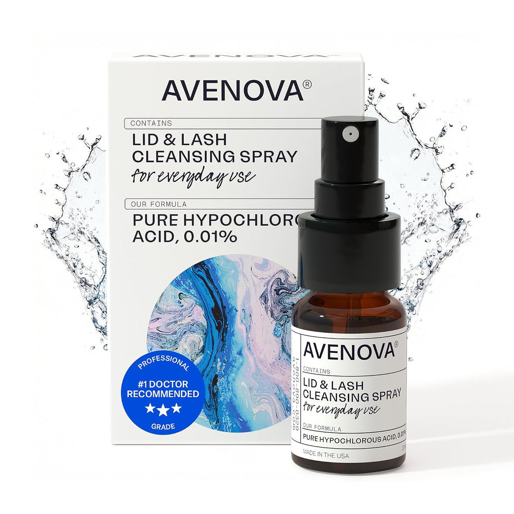 Avenova Eyelid And Eyelash Cleanser Spray - 20Ml Bottle - Gentle Everyday Pure Hypochlorous Acid Spray For Eye Irritation