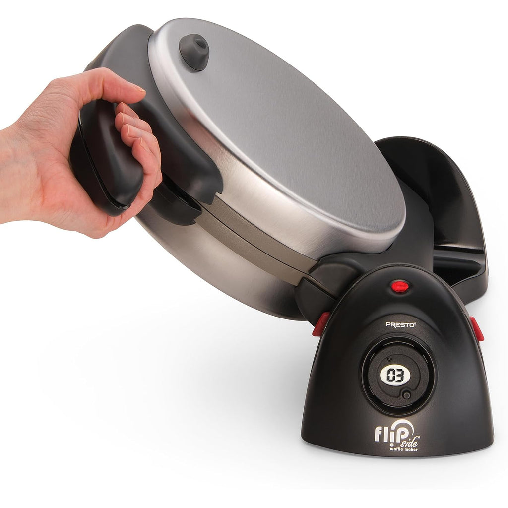 Presto 03510 Ceramic Flipside Belgian Waffle Maker, Nonstick, Cool Touch Handles, Black