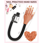 Practice Hand for Acrylic Nails, Flexible Nail Practice Hands Magnetic Fake Hands for Nails Practice, Movable Nail Mannequin Hand with 200PCS Nail Tips for Beginners