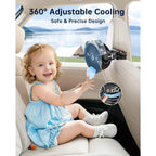 Sweetfull Misting Stroller Fan – Portable Baby Fan With Spray Cooling, 4 Speeds, Quiet Rechargeable Fans For Travel, Outdoor, Golf Cart, Car Seat, Beach (Black)