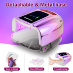 Purtato Professional Rechargeable 96W UV LED Portable Cordless UV Light for Nail Lamp Machine with Removable Stainless Steel Bottom,4 Timer Setting and Smart Sensor Nail Dryer (Gradient Purple)