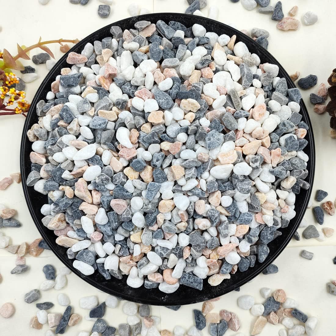 2Lb Succulent And Cactus Gravel Pebbles, 1/5 Inch Natural Decorative Polished Stones, River Rocks For Vases, Aquariums, Terrarium And Outdoor Gardening, Mixed Color