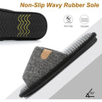 Mens Cozy Memory Foam Slippers Indoor Outdoor Gifts For Men Slip On House Shoes Anti-Skid Soft Open Toe Slippers