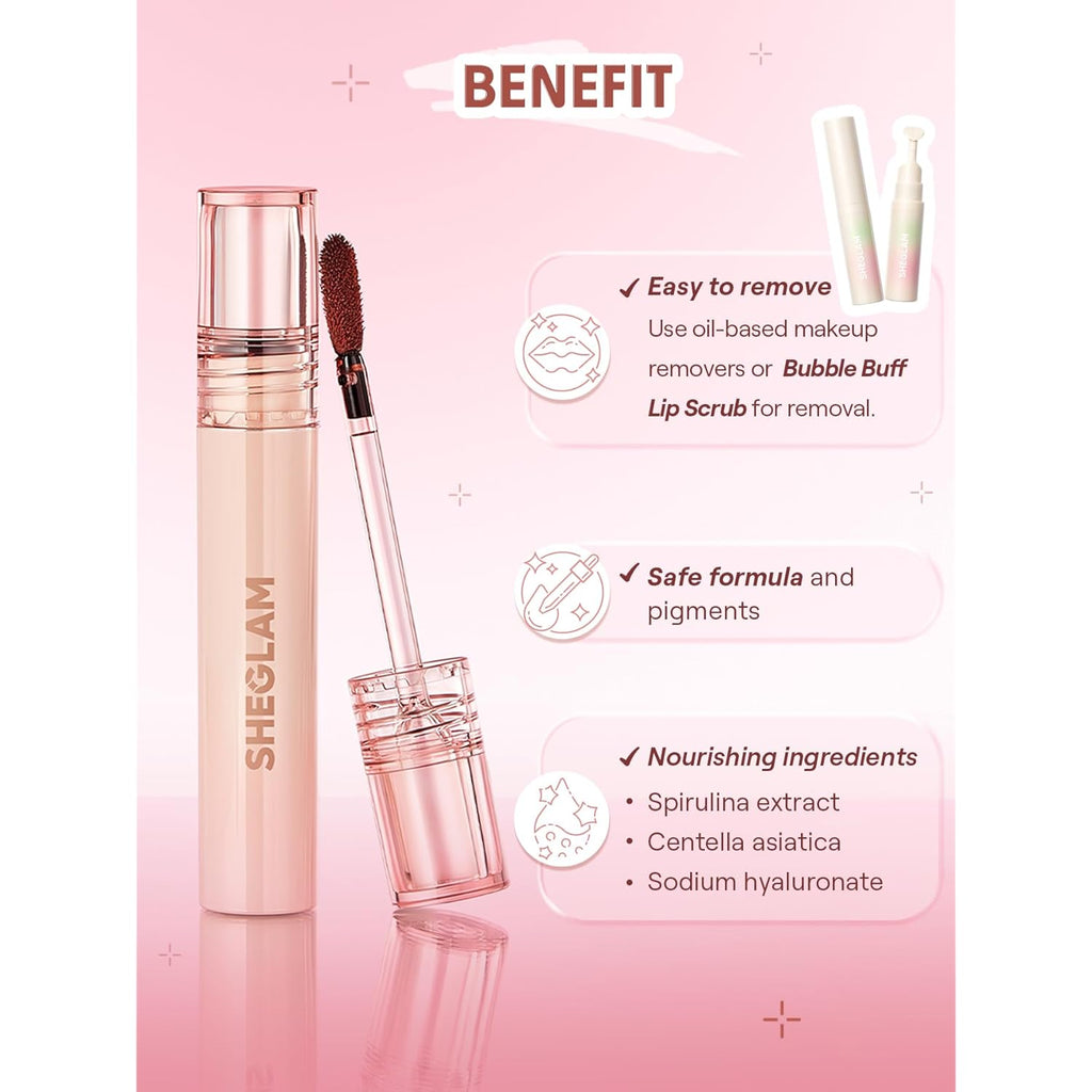 SHEGLAM Fall In Line Peel Off Lip Liner Stain Long Lasting Transfer-proof Nude Lip Tint-Plum Sauce