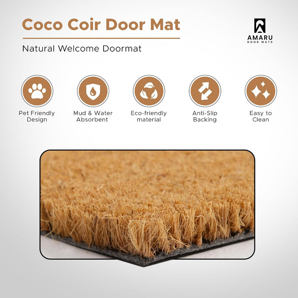 Coir Welcome Mat, Non-Slip, Colorful Birds, 17 X 29 In | Traps Dirt And Mud, Anti-Shedding, Durable Pvc Backing, 100% Natural Coir, Indoor And Outdoor Entryway, Easy To Clean