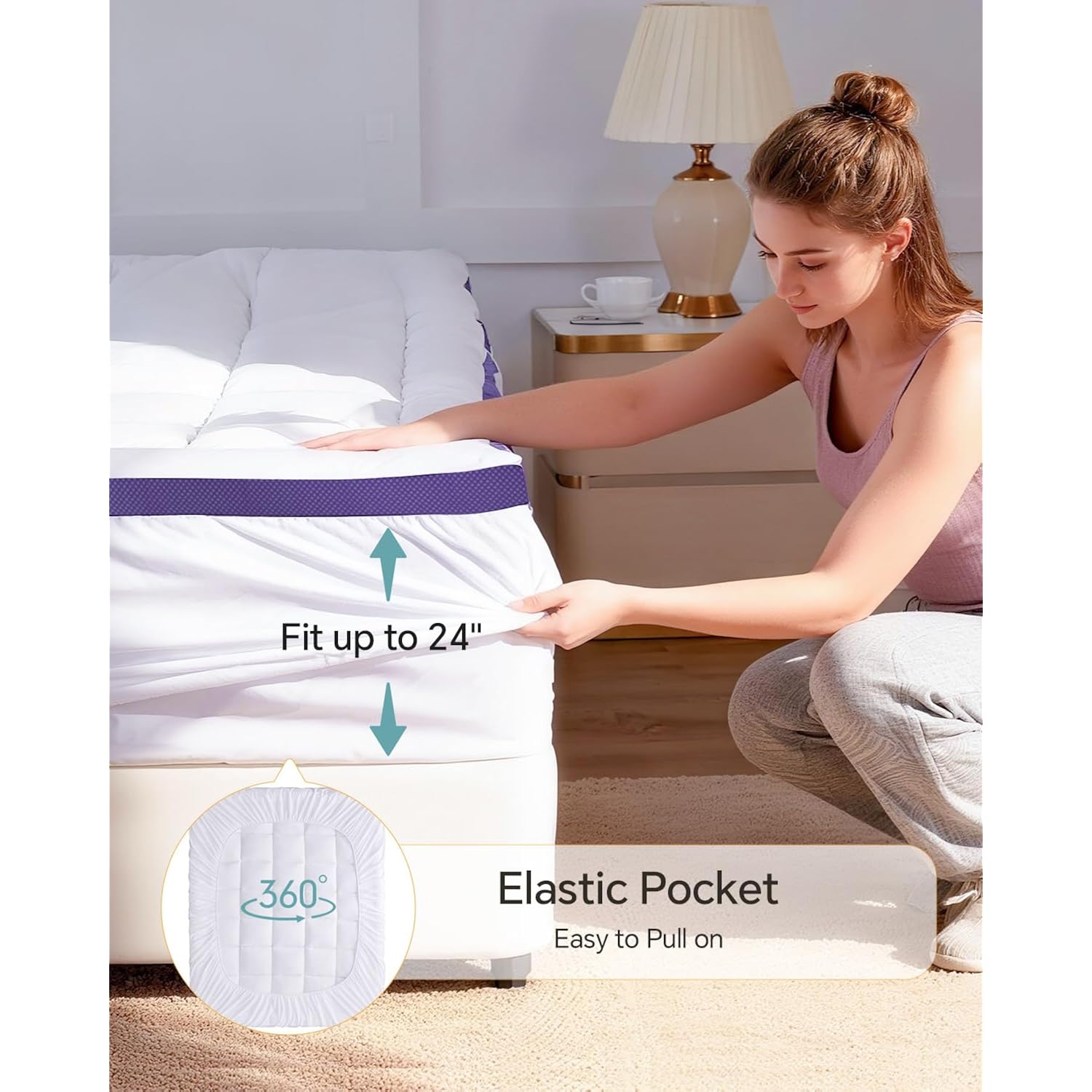 Dual Layer 4 Inch Memory Foam Mattress Topper Queen