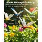 20Pcs Dragonfly Dragon Fly Clips For Bugs Repellent Decor 3D Garden Outdoor Flying Butterflies Decorations Fake To Keep Away Metal Bamboo Stakes Decorative Yard Ornaments Hat Golf Moving (20Pcs)