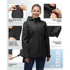 33,000Ft Packable Rain Jacket Women Lightweight Waterproof Raincoat With Hood Cycling Bike Jacket Windbreaker