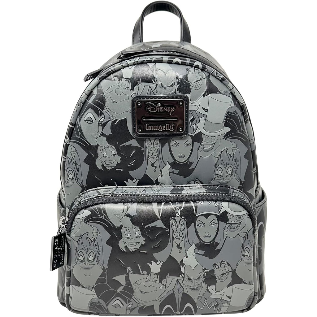 Loungefly Disney Villains Debossed All Over Print Womens Double Strap Shoulder Bag Purse