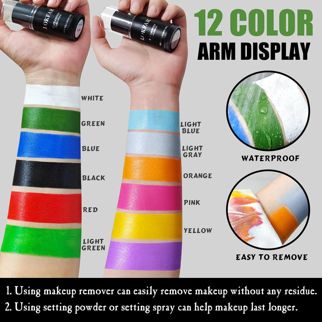 White Face Body Paint Stick, Eye Black Stick For Sports, Waterproof Full-Coverage White Foundation Face Makeup For Halloween Zombie Clown Vampire Skeleton Skull Joker Goth Cosplay Makeup