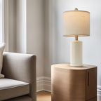 20.25'' Ceramic Table Lamps Set Of 2 Small Farmhouse Bedside Lamp Creamy White Modern Nightstand End Table Lamps For Living Room Bedroom Study Office