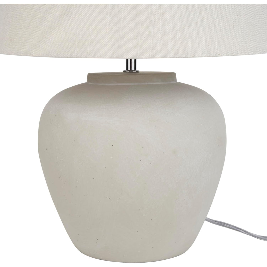 Nourison Home 20" Sand (Light Beige) Neutral Ceramic Table Lamp With Fabric Shade, Bedside Nightstand Lamp For Bedroom, Living Room, Entryway