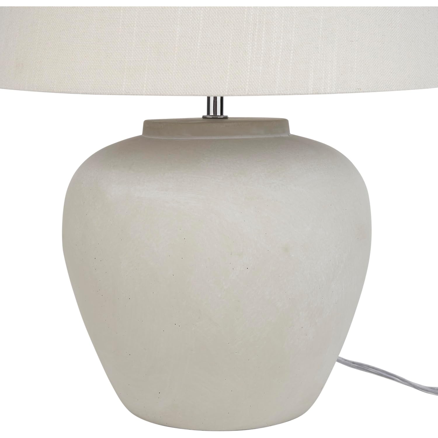Nourison Home 20" Sand (Light Beige) Neutral Ceramic Table Lamp With Fabric Shade, Bedside Nightstand Lamp For Bedroom, Living Room, Entryway