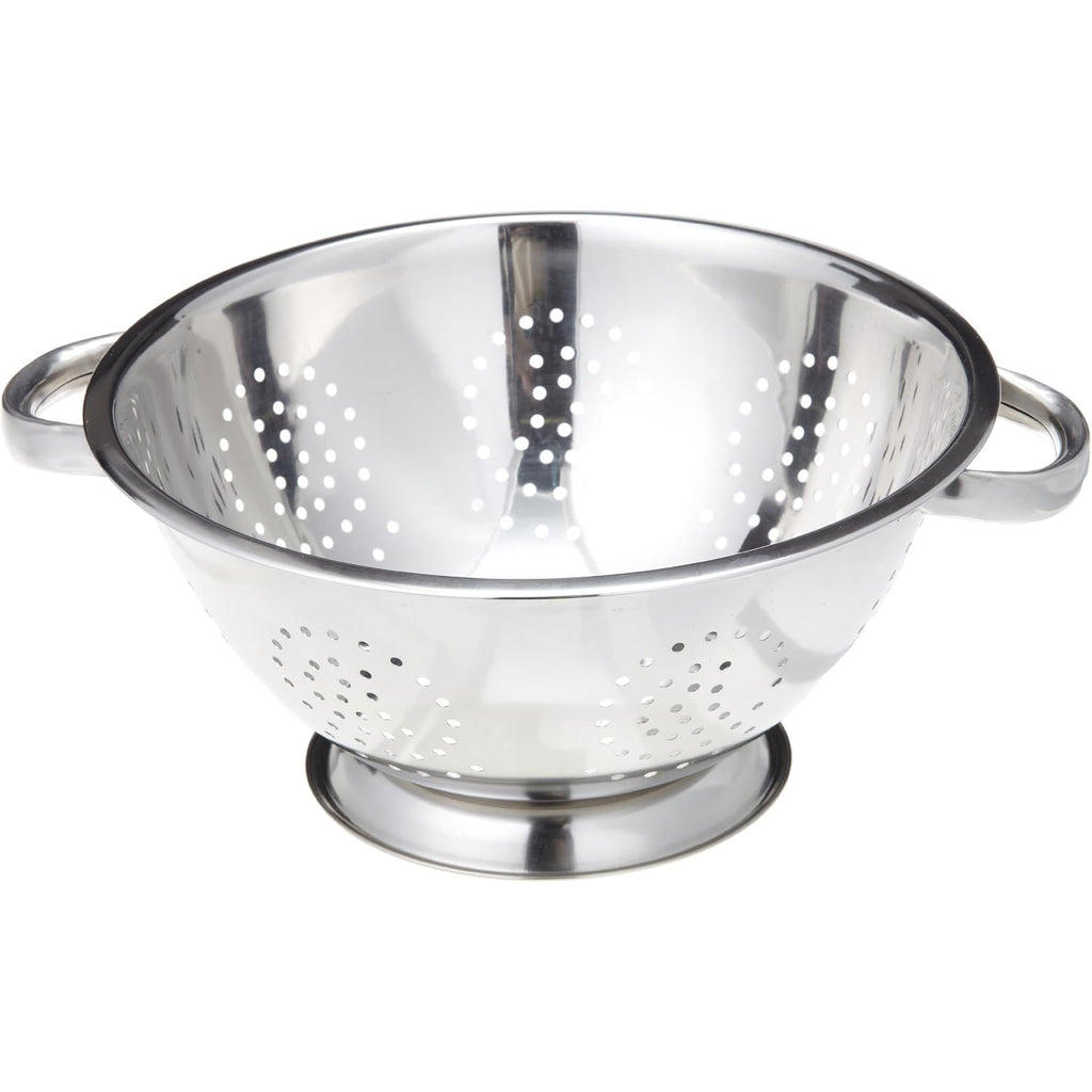 Excelsteel Heavy Duty Stainless Steel Colander 5 Qt | Easy Grip Handles | Self-Draining Base | Mirror Polished | Dishwasher Safe | Pack Of 1