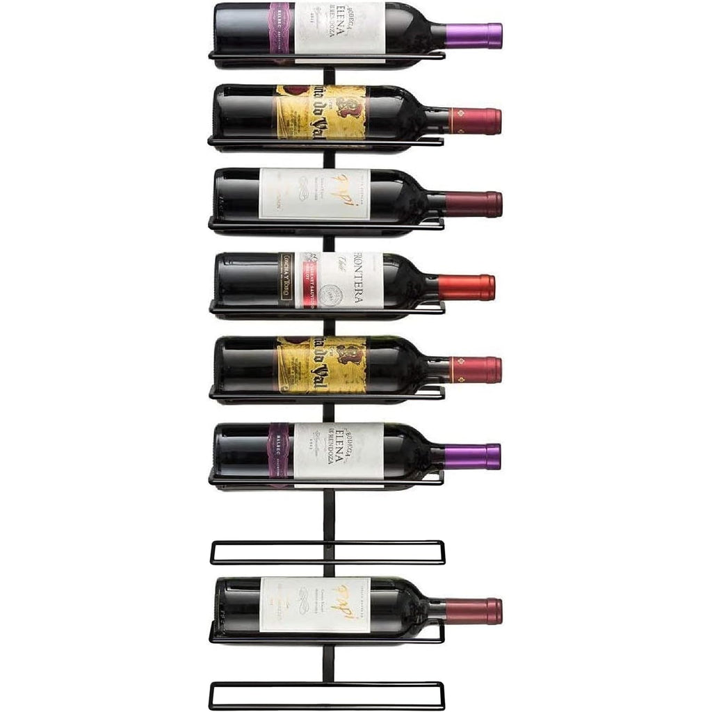 Sorbus Wall Mount Wine Rack – Holds 9 Bottles – Black Metal Wine Bottle Holder For Wall, Modern Wine Rack For Home Bar, Kitchen