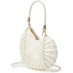 Handmade Crochet Tote Bag Seashell Purse For Women Boho Shell Handbag Crossbody Shoulder Bag Summer Beach Clutch Hobo Handbag