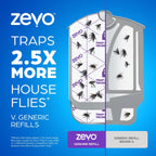 Zevo Flying Insect Trap Official Refill Cartridges - Fits Zevo Trap And Max Indoor Fly Trap, Trap+Lock Technology Fly Trap Refill For Gnats, House Flies & Fruit Flies (4 Official Refill Cartridges)