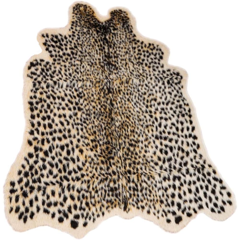 Leopard Print Rug, Faux Cowhide Cheetah Skin Rug Animal Printed Area Rug Carpet For Home Office, Livingroom, Bedroom