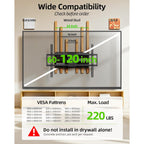 Usx Mount Heavy Duty Full Motion Tv Wall Mount For 60-120 Inch Tvs, Holds 220Lbs, 28" Extension Wall Bracket, Preassembled Tv Mount For 65" 75" 85" 90" 98" 100", Max Vesa 900X600Mm, Fits 12-24" Studs