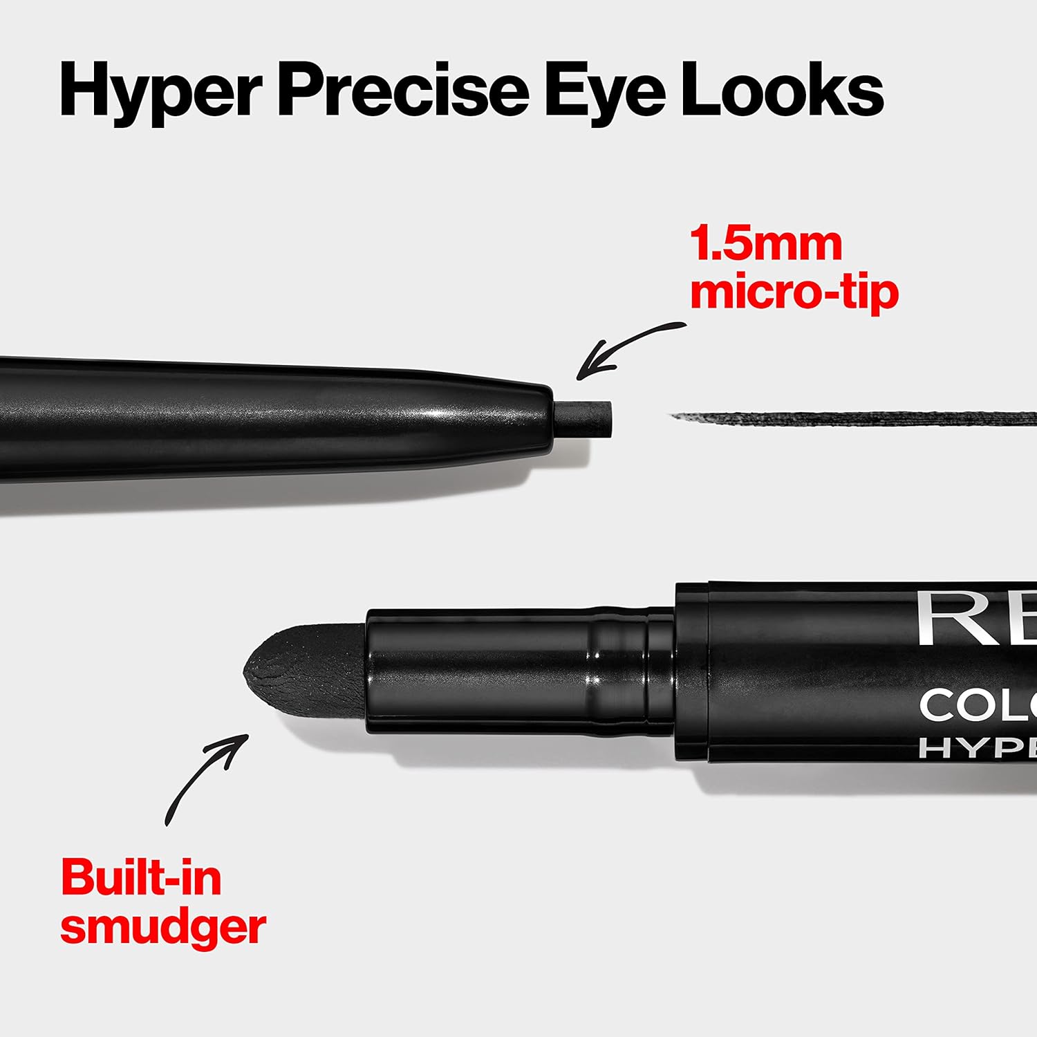 Revlon Gel Eyeliner, ColorStay Micro Hyper Precision Eye Makeup with Built-in Smudger, Waterproof, Longwearing with Micro Precision Tip, 214 Black, 0.002 oz