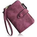 Pofeexio Womens Small Bifold Leather Wallets Rfid Ladies Wristlet With Card Slots Id Window Zipper Coin Purse | Small