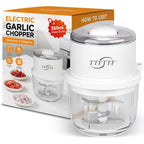 Electric Garlic Chopper, 350Ml Glass Bowl Mini Food Processor, Portable Veggie Chopper Onion Garlic Grinder, Wireless Food Processor For Ginger, Chili, Fruit, Meat, Etc