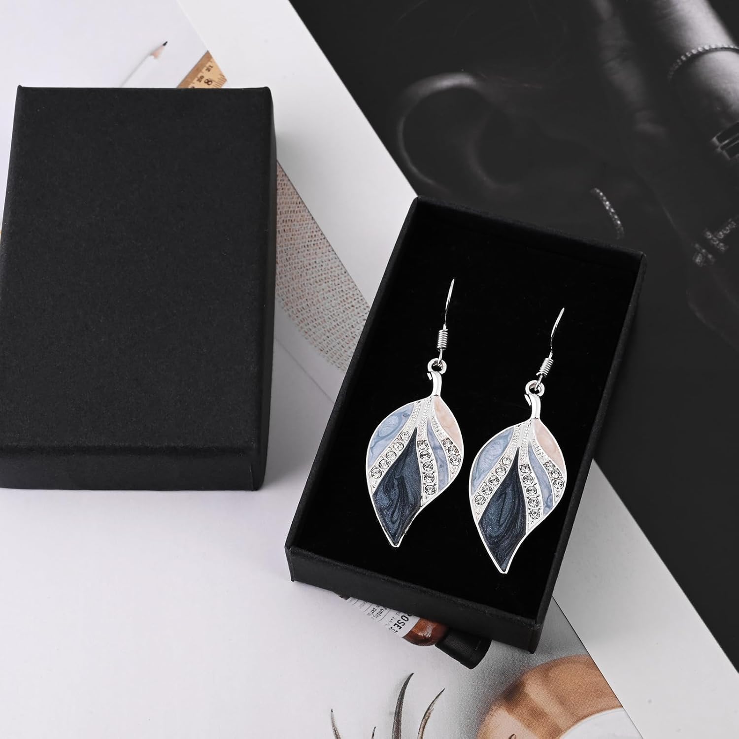 Leaf Dangle Earrings for Women Enamel Boho Teardrop Dangling Bohemian Tropical Earrings Plant Jewelry for Vacation