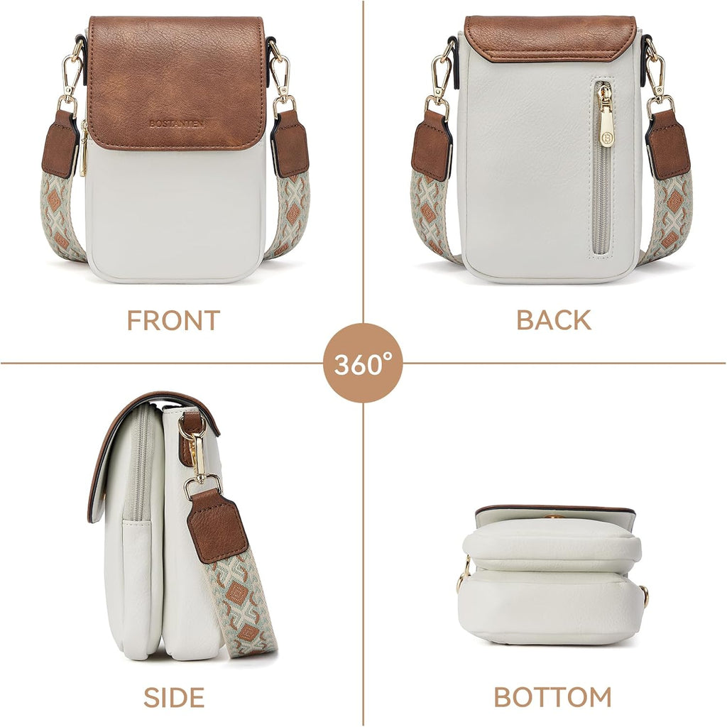 Bostanten Crossbody Bags For Women Cell Phone Purse Leather Wallet Handbags With Card Slots