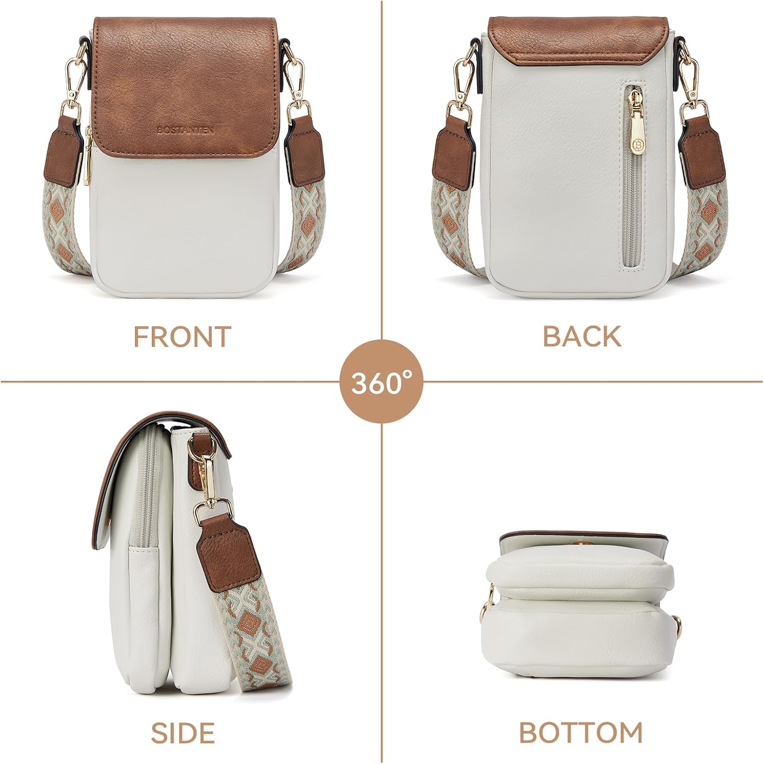 Bostanten Crossbody Bags For Women Cell Phone Purse Leather Wallet Handbags With Card Slots