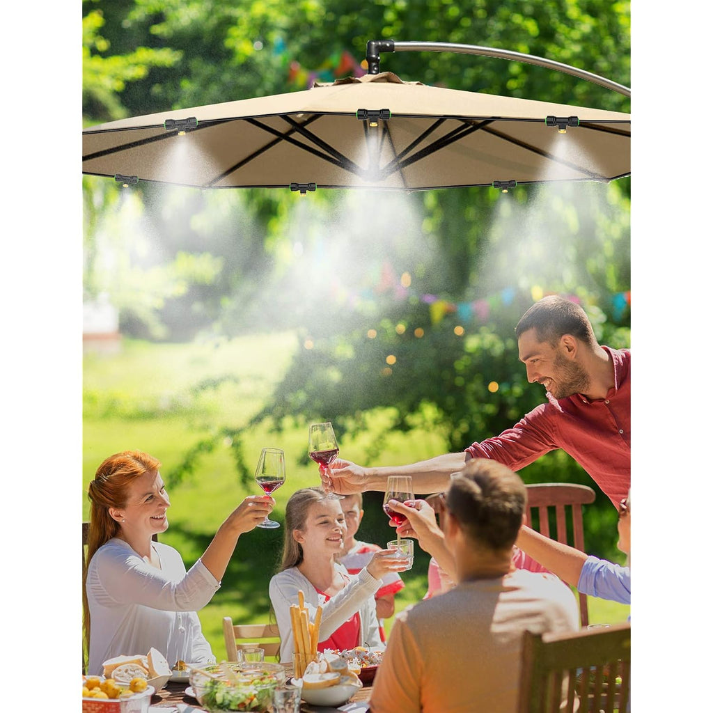 Misters For Outside Patio 89Ft(27.3M)+34 Brass Mist Nozzles+A Brass Adapter(3/4") Detachable Outdoor Misting Cooling System For Garden, Waterpark, Greenhouse, Backyard