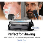 3 Pack 32B S3 Electric Replacement Heads for All Series 3 Shavers, Suitable for S3 3040s 3080s-4 370cc 3070cc 3000s 3010, 3090cc Etc.