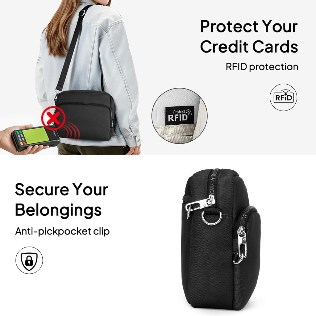 Anti-Theft Crossbody Travel Bag For Women Men, Lightweight Shoulder Bag Classic Design For Trip, Daily Use, Sport