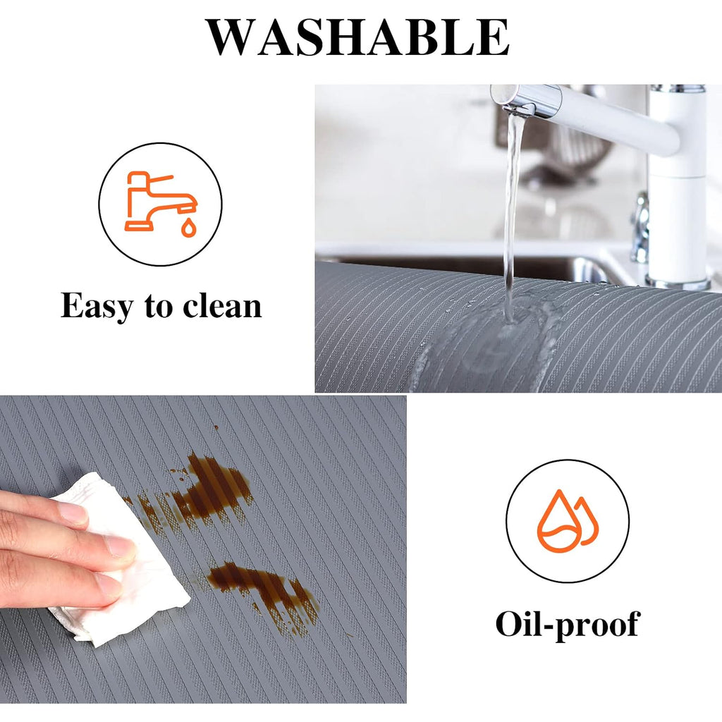 Mcrbeay Shelf Liner Non Adhesive, Washable Cabinet Liners For Shelves, Waterproof Durable Non-Slip Drawer Liners For Kitchen Cabinets, Cupboard, Pantry, Gray 12" X 20'