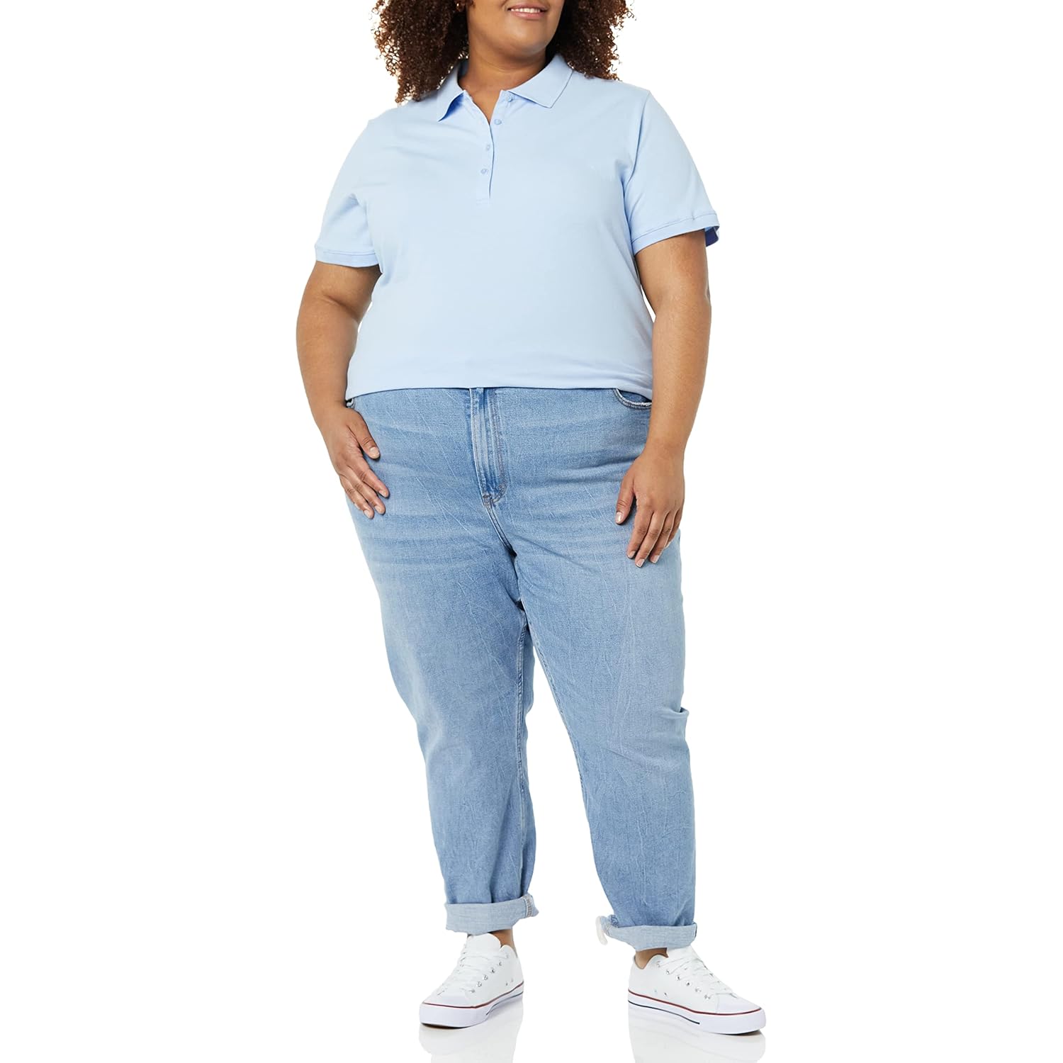 Women's Short-Sleeve Polo Shirt, Soft Stretch Cotton Jersey (Available in Plus Size)