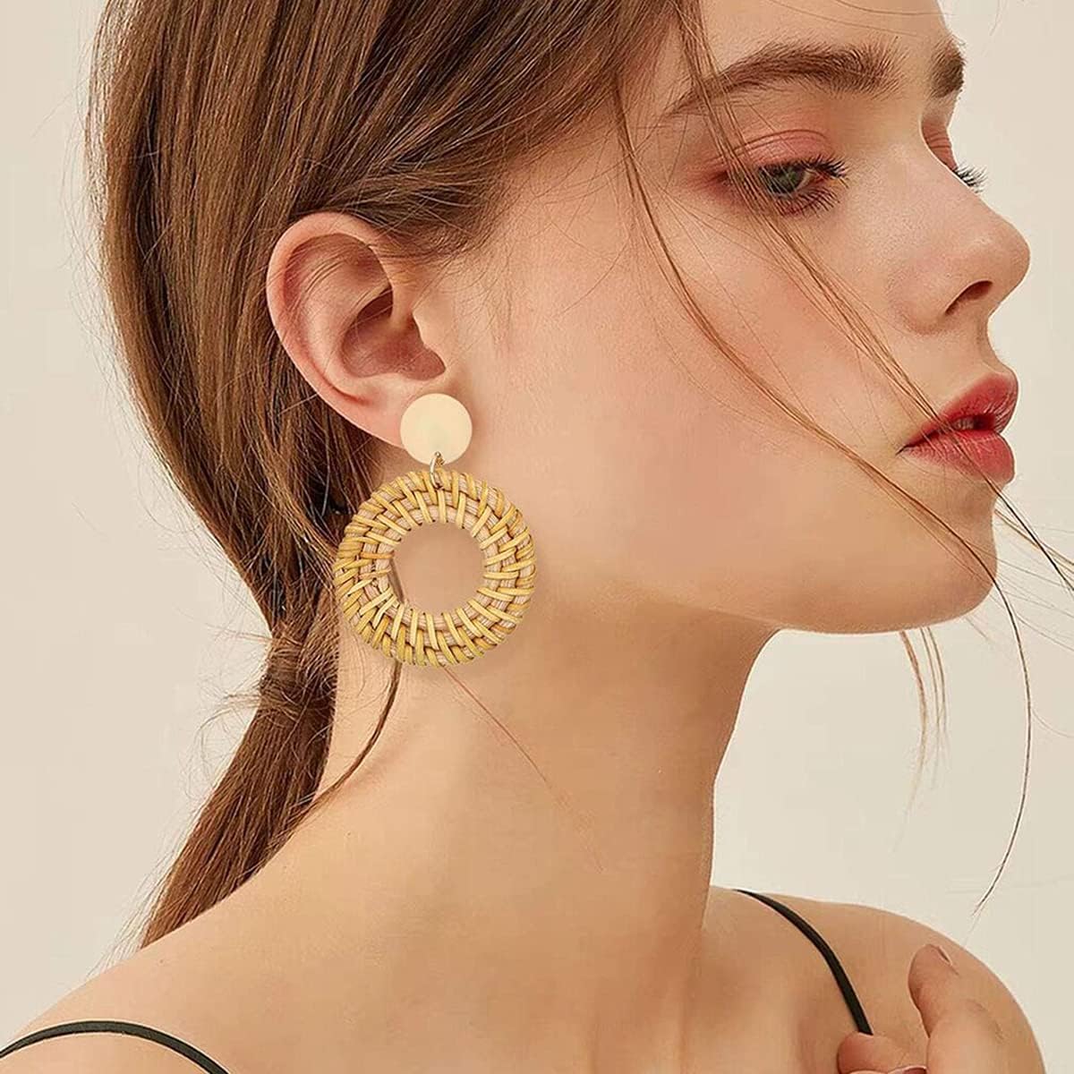 16 Pairs Trendy Statement Acrylic Rattan Earrings for Women-Fashion Summer Beach Vacation Boho Jewelry Set