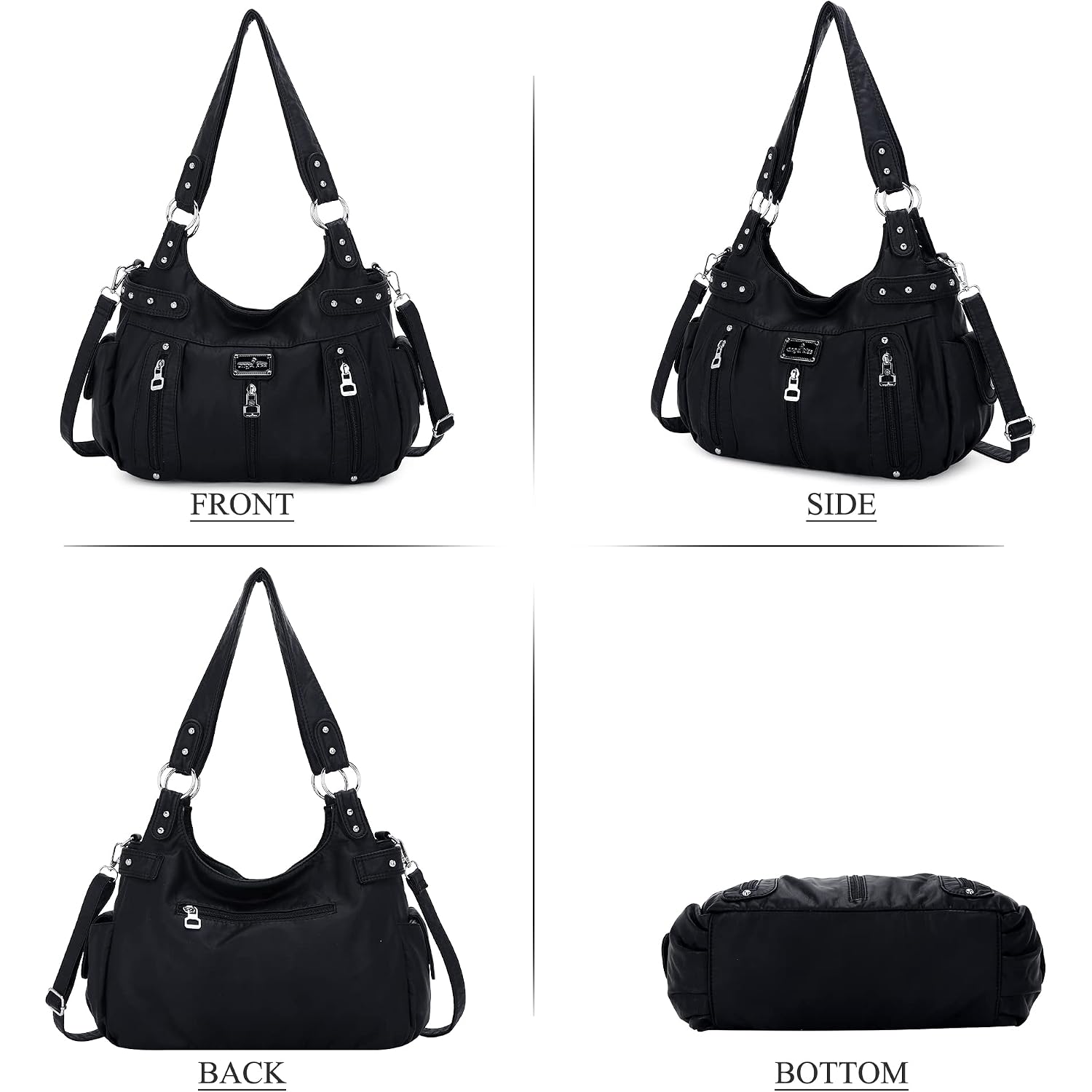 Angel Kiss Large Purses And Handbags For Women Washed Faux Leather Crossbody Hobo Satchel Shoulder Handbag Tote Purse