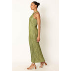 Petal & Pup Women'S Melody Plisse Halter Maxi Dress