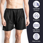Noverlife 50Pcs Disposable Men Boxer Shorts, Non Woven Male Underwear Patient For Travel Massage Individually Wrapped