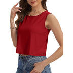 Womens Crop Tops Summer Casual Sleeveless Tank Loose Fit Basic Shirts 2026