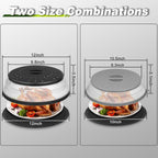 12" Microwave food Cover & Mat,Large Vented Collapsible Splatter Guard dish Plate lid & Silicone Round Kitchen mat