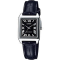 Casio Ltp-V007L-1B Women'S Rectangular Leather Strap Roman Black Dial Dress Watch
