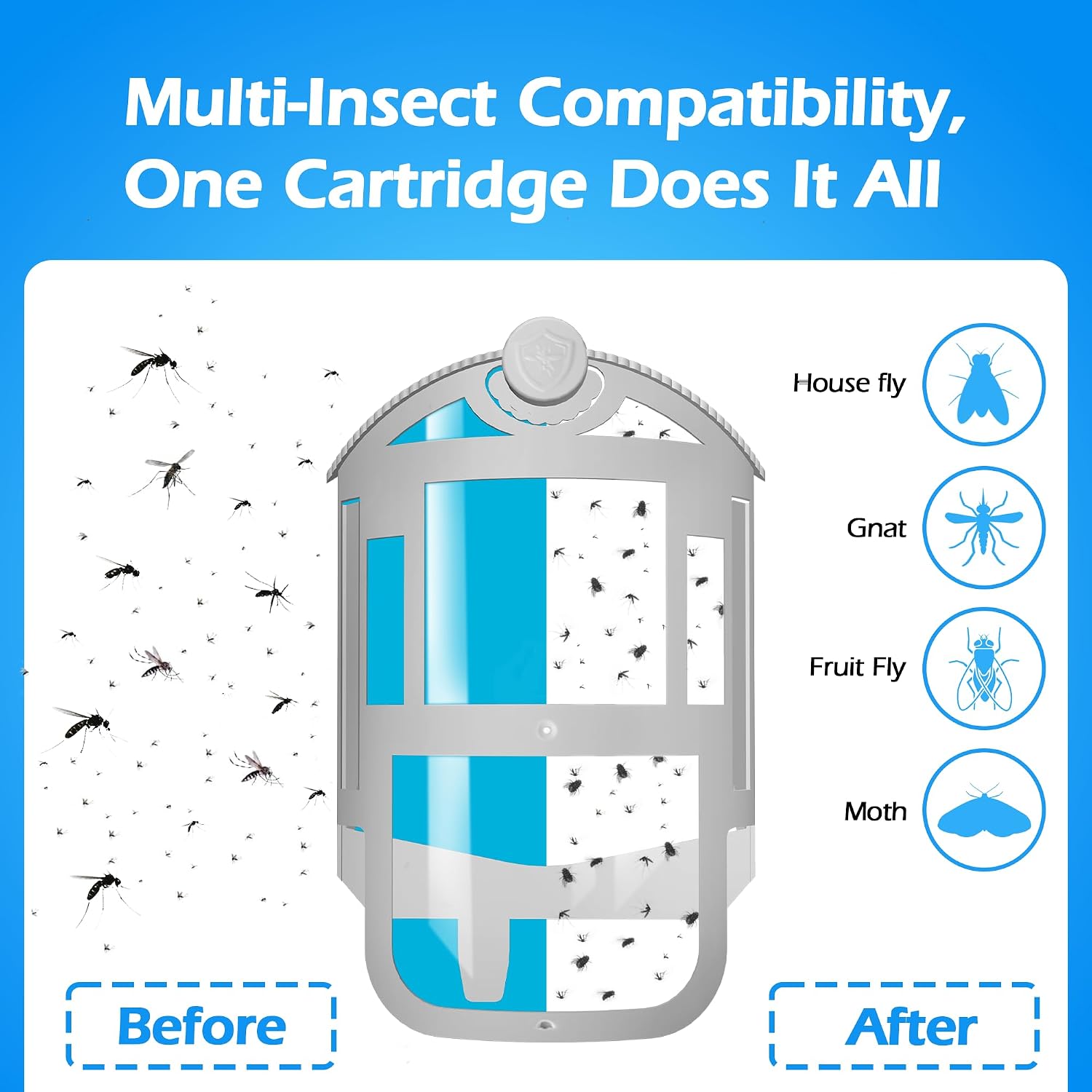 16 Pack Refill Cartridge Compatible With Flying Insect Trap,Replacement 100% Fit