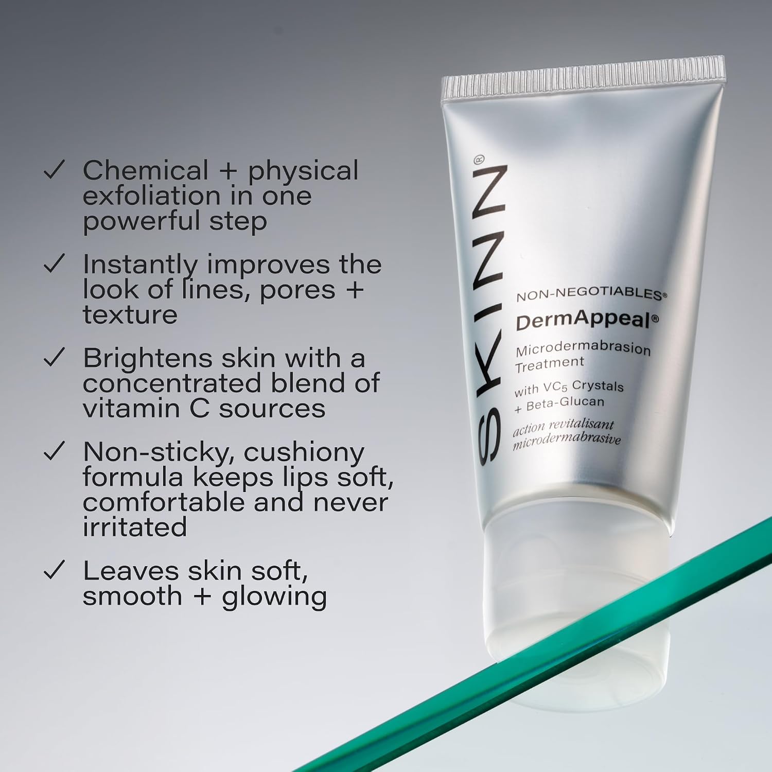 Skinn Dermappeal Microdermabrasion Face Scrub - Professional-Level Exfoliating Facial Scrub With Velvet-Soft Headband For Mess-Free Application, Daily Skin Care For Wrinkles + Fine Lines + Smooth Skin