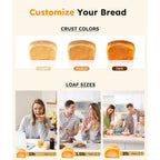 2LB Bread Maker Machine, OSIPOTO 17 in 1 Automatic Stainless Steel Bread Machine, Non-stick, Beginner-Friendly Controls, 15 Hour Timer, Easy to Clean Low Noise, High Success Rate for Homemade Bread