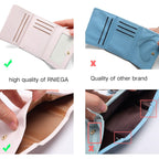 RNIEGA Small Wallets Girls Cute Coquette Bow Wallet Women Aesthetic Credit Card Holder with ID Window, Pink