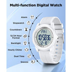 Beeasy Digital Watch For Men Women, 50M Waterproof, Ultra-Thin & Lightweight, 44Mm Silicone Sports Watch With Alarm, Stopwatch, Countdown, Ideal For Gym, Running, School, Daily Wear