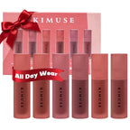 KIMUSE Water Gel Lip Tint 6 Colors Set, Highly Pigmented Long Lasting Moisturizing Glossy Lip Stains, Hydrate Lightweight Lip Gloss Makeup