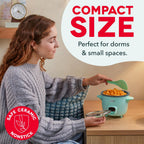 Dash Mini Rice Cooker | Small Rice Maker, 2 Cups Cooked / 1 Cup Uncooked, Ceramic Nonstick Removable Pot, Keep Warm Function, Compact And Portable For Dorm, Travel, Single Serve, Aqua