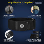 Werforu Men 2 Loop No Buckle Elastic Belt For Women Men Side Belts, Fit 1.5 Inch Belt Loop